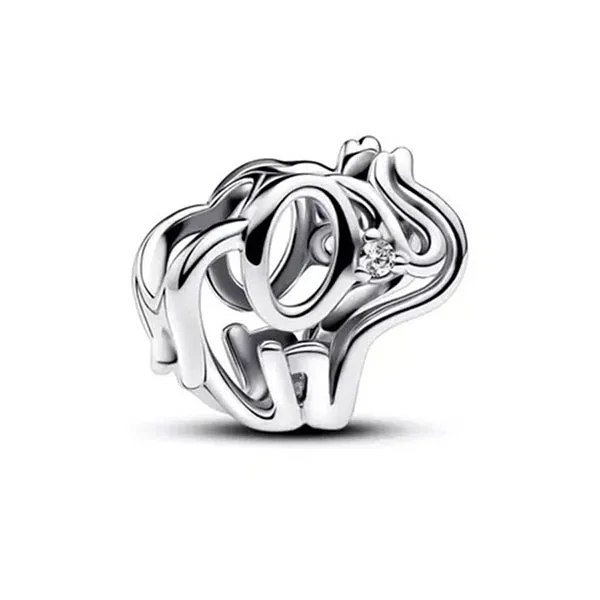 Hạt Vòng Charm Nữ Pandora Elephant Sterling Silver With Clear Cubic Zirconia 793345C01 Màu Bạc