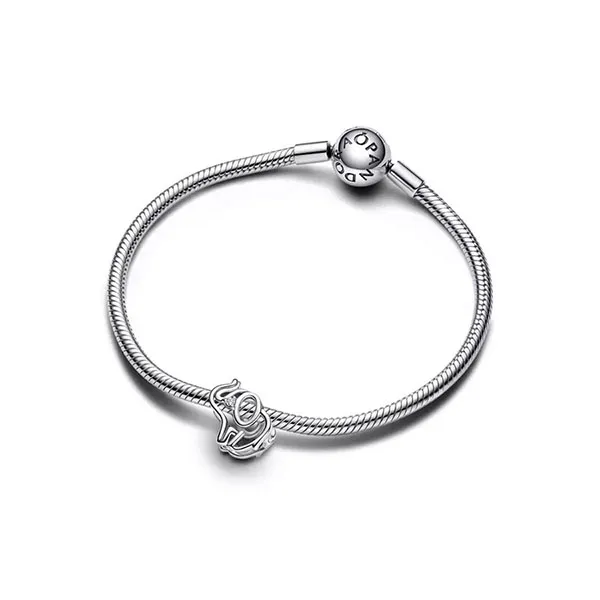 Hạt Vòng Charm Nữ Pandora Elephant Sterling Silver With Clear Cubic Zirconia 793345C01 Màu Bạc
