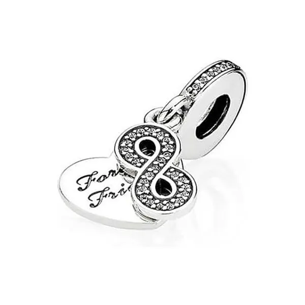 Hạt Vòng Charm Nữ Pandora Forever Friends Dangle Clear CZ 791948CZ Màu Bạc