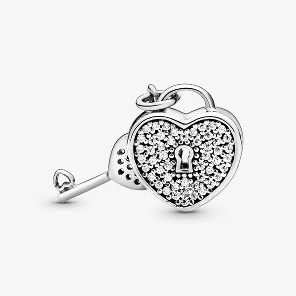 Hạt Vòng Charm Nữ Pandora Lucchetto D'amore 791429CZ Màu Bạc