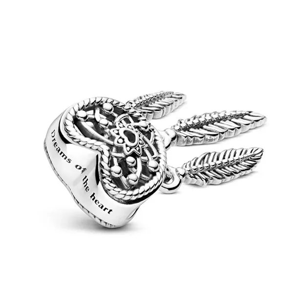 Hạt Vòng Charm Nữ Pandora Moments Silver Dreamcatcher Heart 799107C00 Màu Bạc