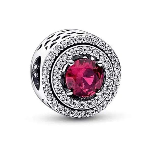 Hạt Vòng Charm Nữ Pandora Red Glow 792418C01 Màu Bạc Đỏ