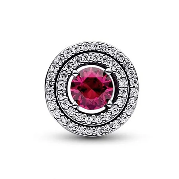 Hạt Vòng Charm Nữ Pandora Red Glow 792418C01 Màu Bạc Đỏ