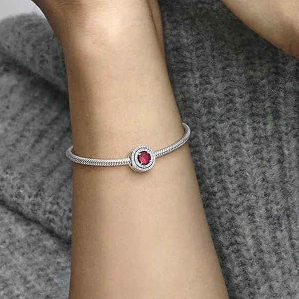 Hạt Vòng Charm Nữ Pandora Red Glow 792418C01 Màu Bạc Đỏ