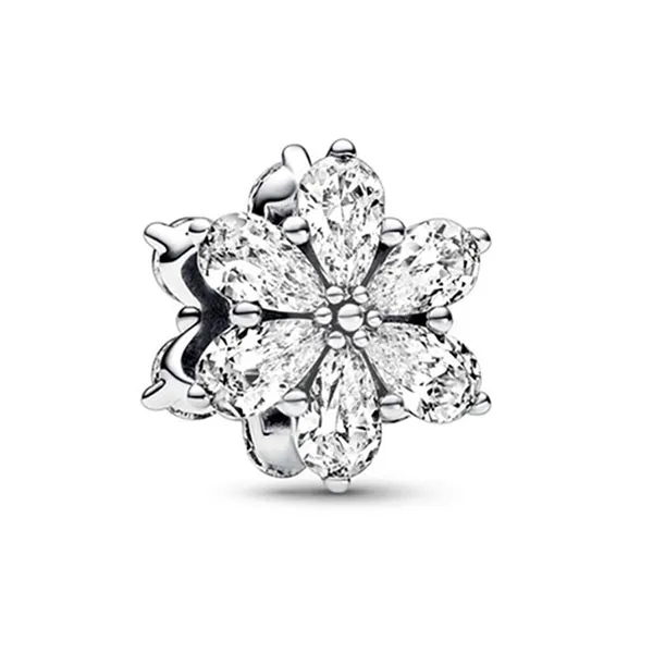 Hạt Vòng Charm Nữ Pandora Sparkling Herbarium Cluster Sterling Silver 792623C01 Màu Bạc Trắng