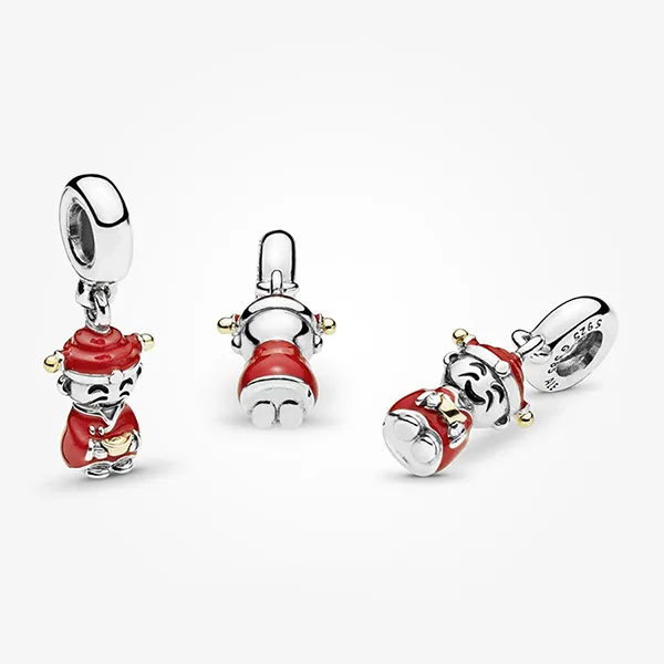 Hạt Vòng Charm Pandora Chinese God of Wealth Dangle 796565ENMX Màu Bạc/Đỏ