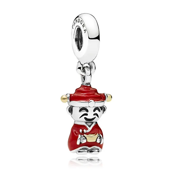 Hạt Vòng Charm Pandora Chinese God of Wealth Dangle 796565ENMX Màu Bạc/Đỏ