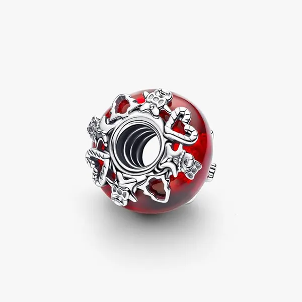 Hạt Vòng Charm Pandora Christmas Magic Murano Glass Charm 793597C00 Màu Đỏ Bạc