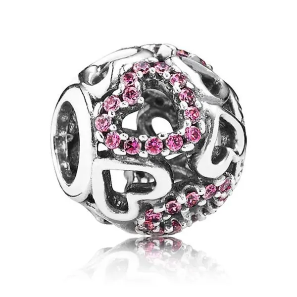Hạt Vòng Charm Pandora Falling In Love Heart 791424CZS Màu Bạc
