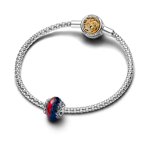 Hạt Vòng Charm Pandora Game Of Thrones x Pandora Murano Fire And Ice Undying Power 792966C00 Màu Đỏ - Xanh Blue