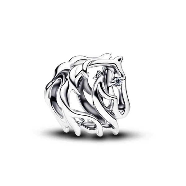 Hạt Vòng Charm Pandora Horse Openwork 794430C01 Màu Bạc