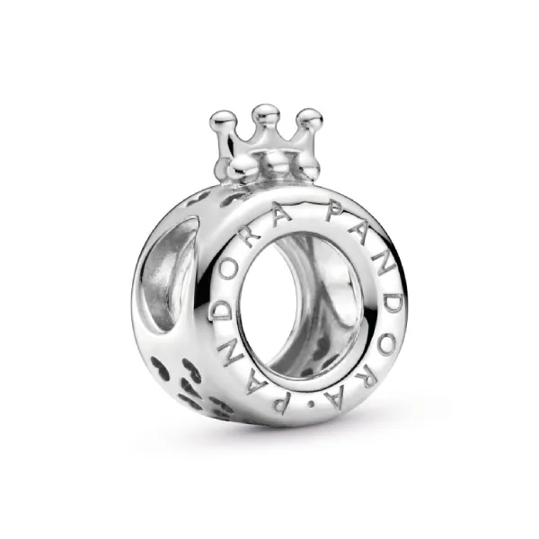 Hạt Vòng Charm Pandora Logo & Crown O Charm 799036C00 Màu Bạc