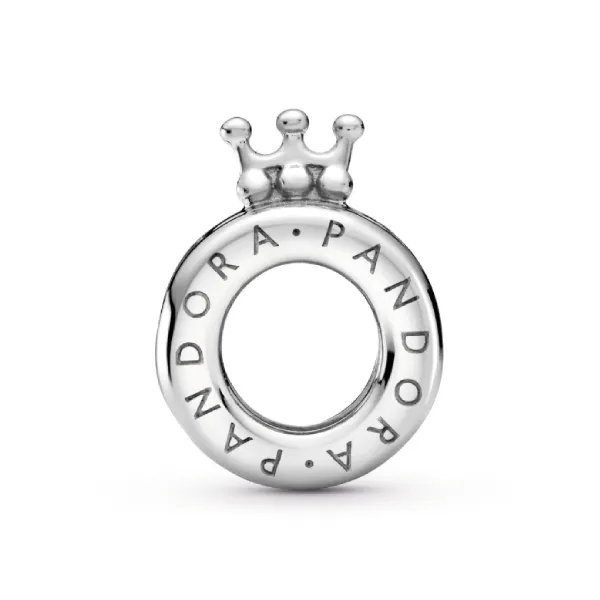 Hạt Vòng Charm Pandora Logo & Crown O Charm 799036C00 Màu Bạc