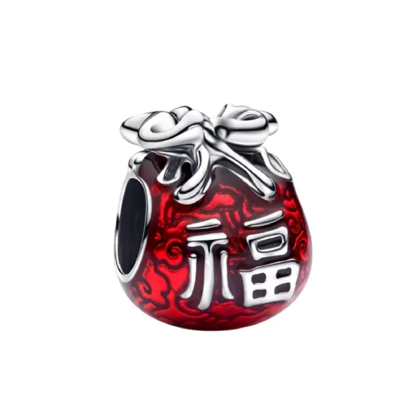 Hạt Vòng Charm Pandora Lucky Bag Charm 793620C01 Màu Đỏ