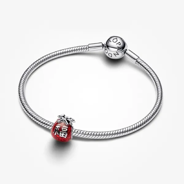 Hạt Vòng Charm Pandora Lucky Bag Charm 793620C01 Màu Đỏ