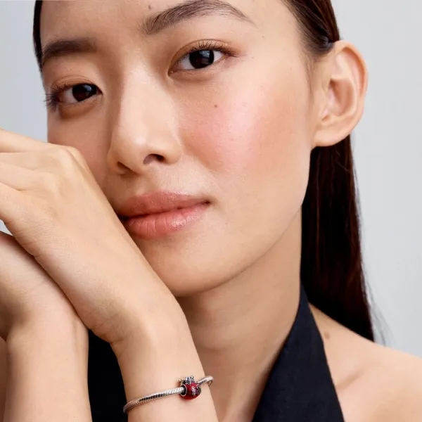 Hạt Vòng Charm Pandora Lucky Bag Charm 793620C01 Màu Đỏ