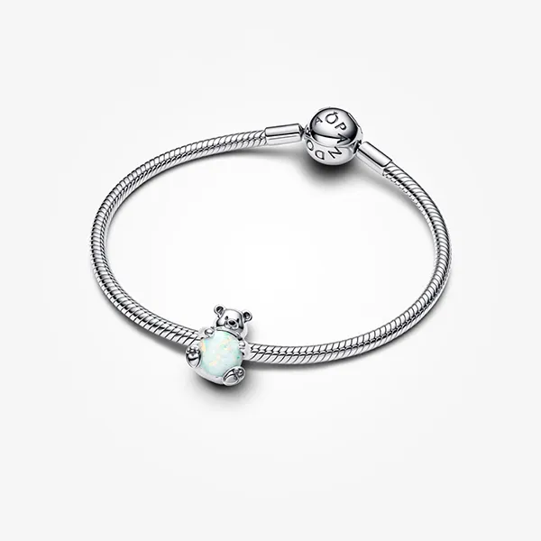 Hạt Vòng Charm Pandora Polar Bear Charm 793589C01 Màu Bạc