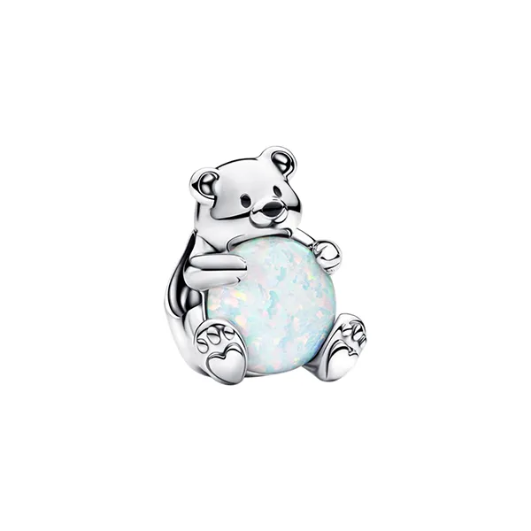 Hạt Vòng Charm Pandora Polar Bear Charm 793589C01 Màu Bạc