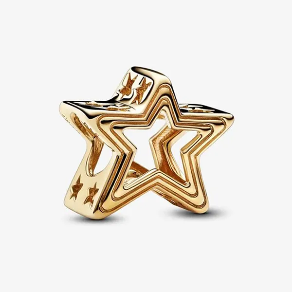 Hạt Vòng Charm Pandora Radiant Star 752361C00 Màu Vàng Gold