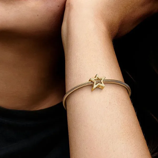 Hạt Vòng Charm Pandora Radiant Star 752361C00 Màu Vàng Gold
