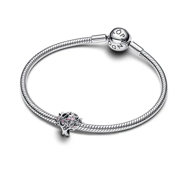 Hạt Vòng Charm Pandora Silver Charm Family Tree With Pink Stone Where Love Abounds 794486C01 Màu Bạc