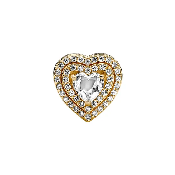 Hạt Vòng Charm Pandora Sparkling Multi Tiered Hearts Charm Pendant 759517C01 Màu Vàng Gold