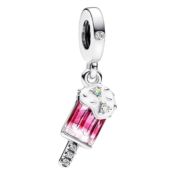 Hạt Vòng Charm Pandora Sprinkled Popsicle Dangle Charm 792597C01 Màu Hồng Bạc