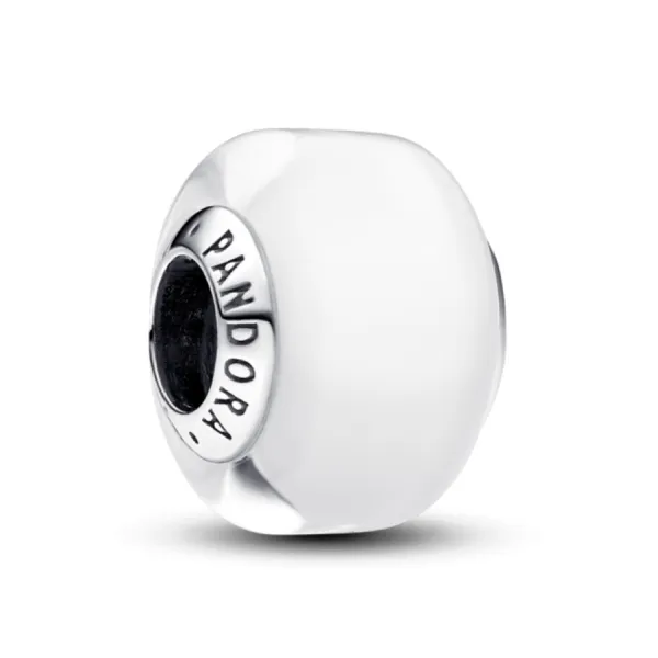 Hạt Vòng Charm Pandora White Mini Murano Glass Charm 793118C00 Màu Trắng