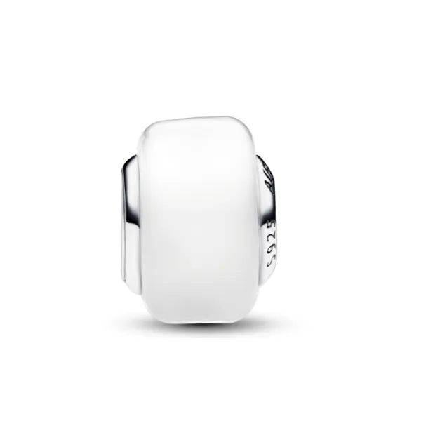 Hạt Vòng Charm Pandora White Mini Murano Glass Charm 793118C00 Màu Trắng