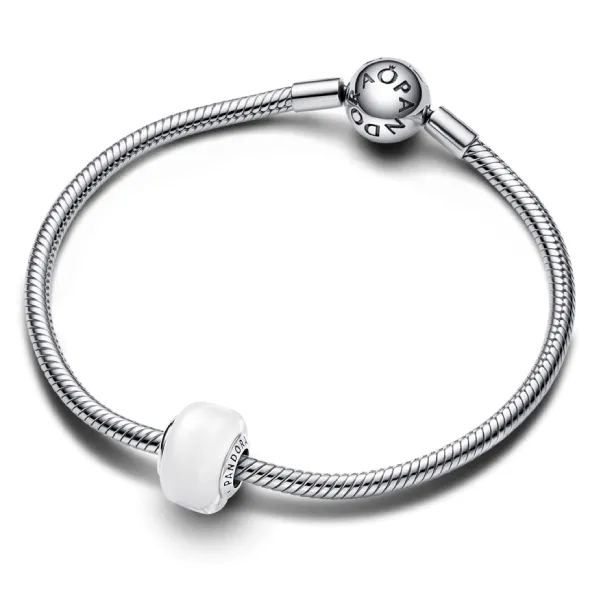 Hạt Vòng Charm Pandora White Mini Murano Glass Charm 793118C00 Màu Trắng