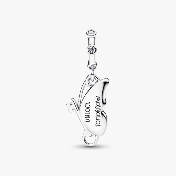 Hạt Vòng Charm Pandora Winged Dangle Charm 794241C01 Màu Bạc Xanh
