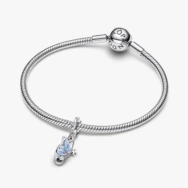 Hạt Vòng Charm Pandora Winged Dangle Charm 794241C01 Màu Bạc Xanh