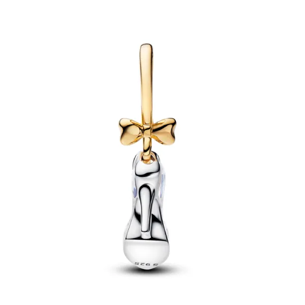Hạt Vòng Charm Pandora x Disney Princess Cinderella Shoe Dangle Charm 764327C01 Màu Trắng