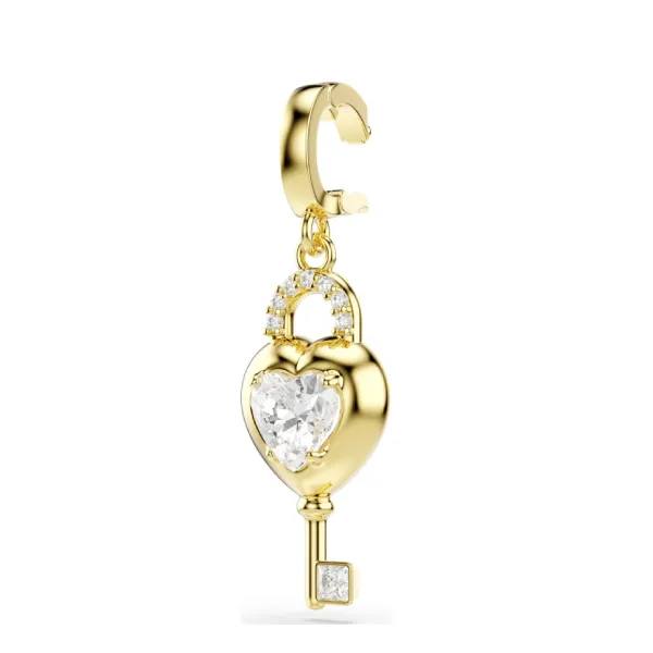Hạt Vòng Charm Swarovski Idyllia Charm Mixed Cuts, Heart With Key, White, 18k Gold Plated 5742959 Màu Vàng