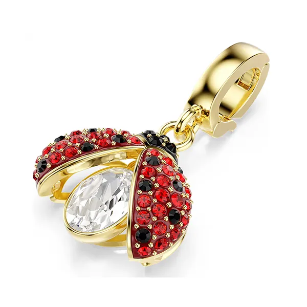 Hạt Vòng Charm Swarovski Idyllia Charm Mixed Cuts, Ladybug, Red, 18K Gold Plated 5743138 Màu Vàng/Đỏ