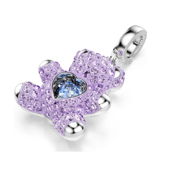 Hạt Vòng Charm Swarovski Idyllia Charm Mixed Cuts, Teddy, Purple, Rhodium Plated 5745610 Màu Tím