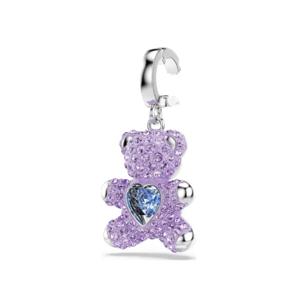 Hạt Vòng Charm Swarovski Idyllia Charm Mixed Cuts, Teddy, Purple, Rhodium Plated 5745610 Màu Tím