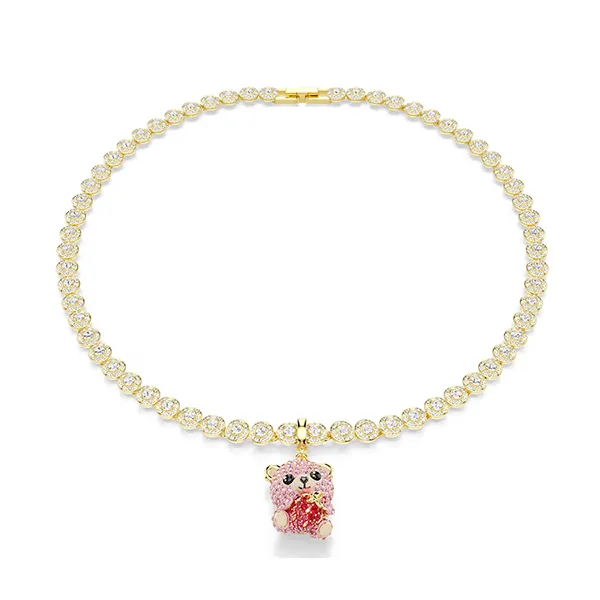 Hạt Vòng Charm Swarovski Idyllia Charm Teddy 5738357 Màu Hồng
