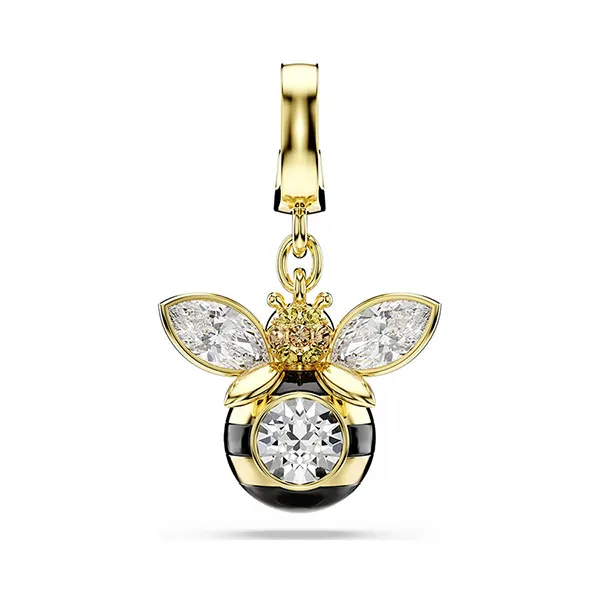 Hạt Vòng Charm Swarovski Idyllia Mixed Cuts Bee Multicolored 18K Gold Finish 5743132 Màu Vàng/ Trắng