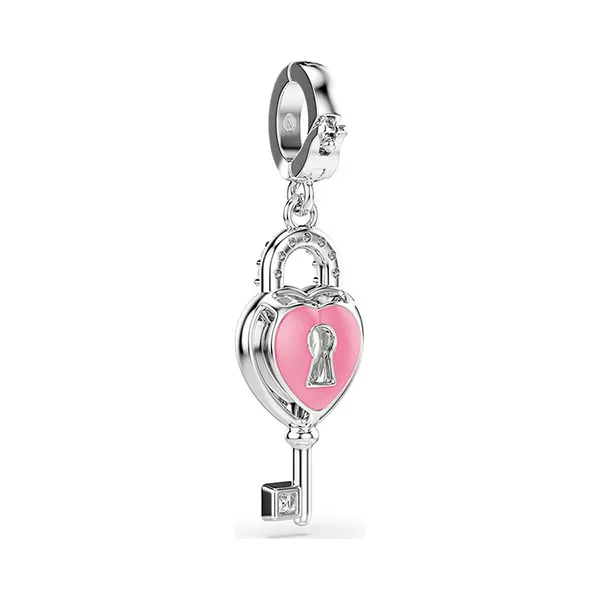 Hạt Vòng Charm Swarovski Idyllia Mixed Cuts Heart With Key White Rhodium Plated 5742957 Màu Bạc Trắng