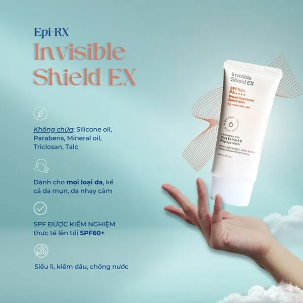 Kem Chống Nắng EPI - RX Invisible Shield EX Sunscreen SPF50+ PA++++ 40ml