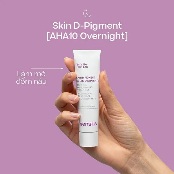 Kem Dưỡng Ban Đêm Hỗ Trợ Tái Tạo Và Giảm Nám Sensilis Sensitive Skin Lab D-Pigment [AHA 10 Overnight] 30ml