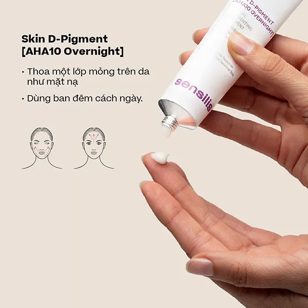 Kem Dưỡng Ban Đêm Hỗ Trợ Tái Tạo Và Giảm Nám Sensilis Sensitive Skin Lab D-Pigment [AHA 10 Overnight] 30ml