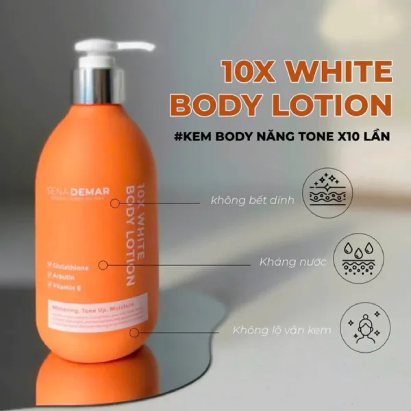 Kem Dưỡng Thể Hỗ Trợ Trắng Da Sena Demar 10x White Body Lotion 300ml