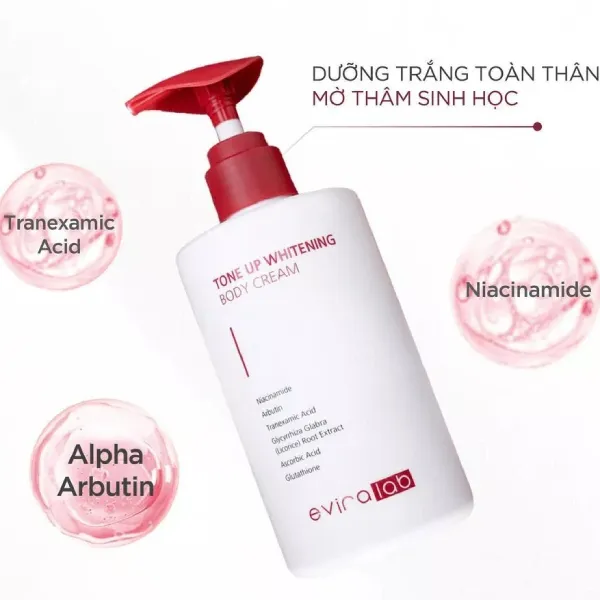 Kem Dưỡng Thể Nâng Tone, Cấp Ẩm Eviralab Tone Up Whitening Body Cream 300ml