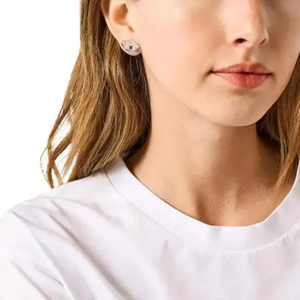 Khuyên Tai Diesel Earring DX1502040 Stainless Steel Silver Màu Bạc