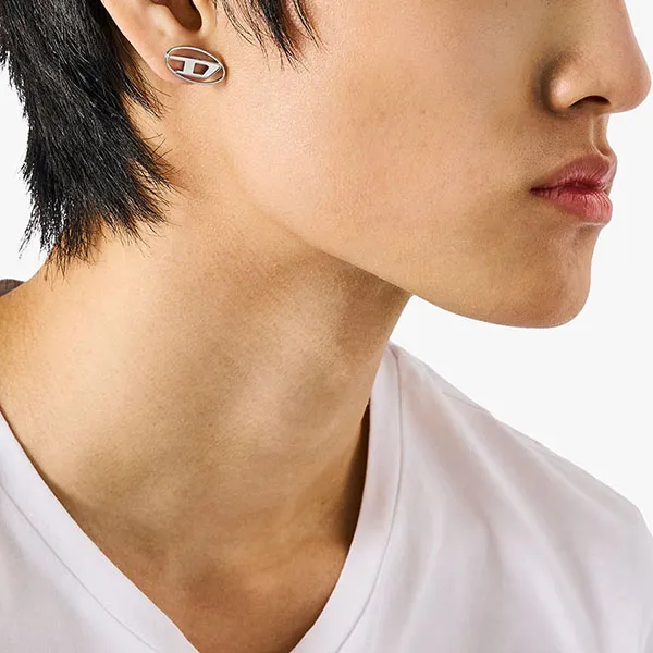 Khuyên Tai Diesel Earring DX1502040 Stainless Steel Silver Màu Bạc