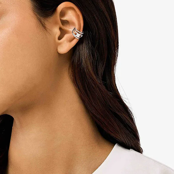 Khuyên Tai Diesel Stainless Steel 'D' Logo Ear Cuff DX1532040 Màu Bạc