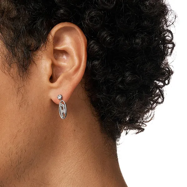 Khuyên Tai Diesel Stainless Steel Drop Earring DX1655040 Màu Bạc