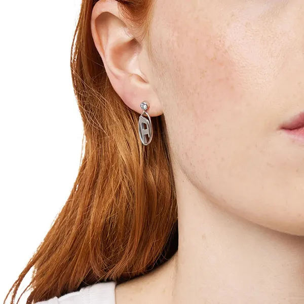 Khuyên Tai Diesel Stainless Steel Drop Earring DX1655040 Màu Bạc